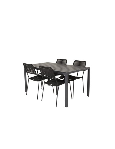 Matgrupp Break med Lindos matstolar, 150 × 90 cm
