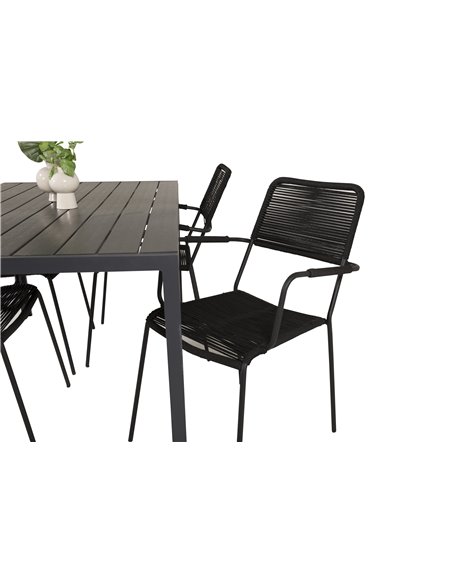 Matgrupp Break med Lindos matstolar, 150 × 90 cm
