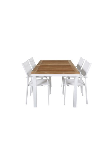 Matgrupp Panama med Santorini matstolar, 152 × 90 cm