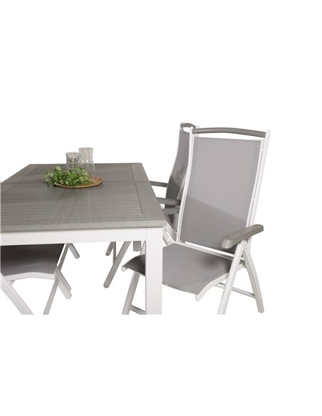Matgrupp Albany med Albany matstolar, 152 × 90 cm