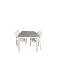 Matgrupp Albany med Santorini matstolar, 152 × 90 cm