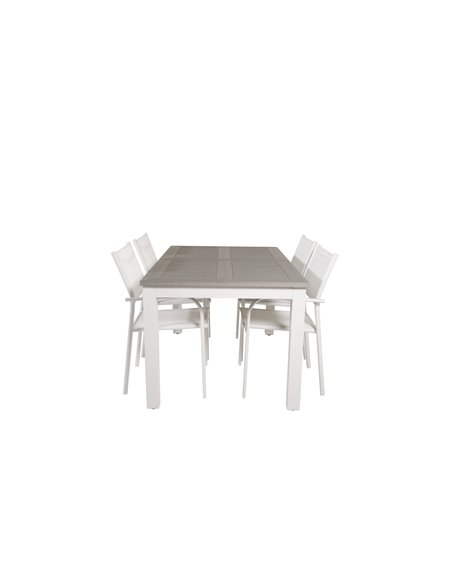 Matgrupp Albany med Santorini matstolar, 152 × 90 cm