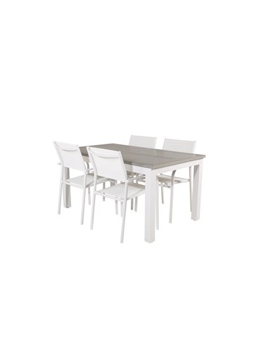 Matgrupp Albany med Santorini matstolar, 152 × 90 cm