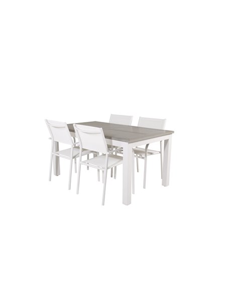 Matgrupp Albany med Santorini matstolar, 152 × 90 cm