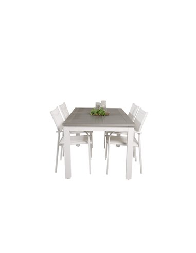 Matgrupp Albany med Santorini matstolar, 152 × 90 cm