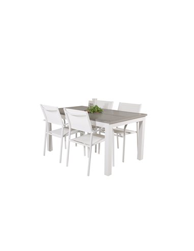 Matgrupp Albany med Santorini matstolar, 152 × 90 cm