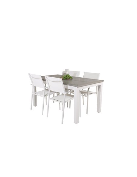 Matgrupp Albany med Santorini matstolar, 152 × 90 cm