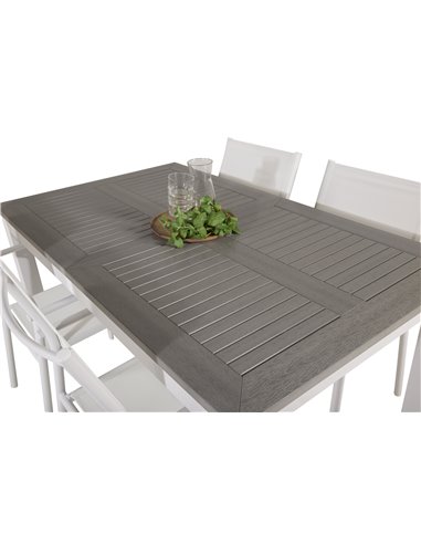 Matgrupp Albany med Santorini matstolar, 152 × 90 cm