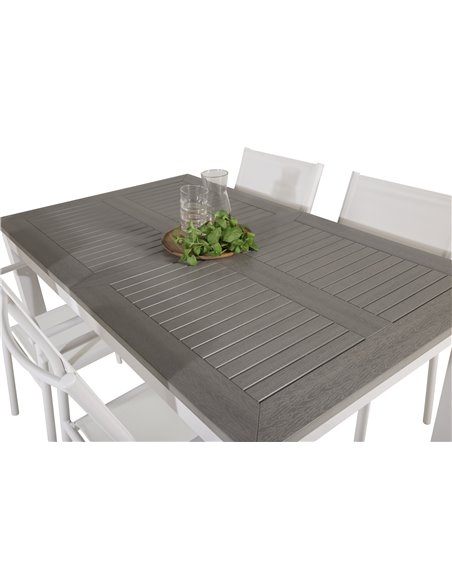 Matgrupp Albany med Santorini matstolar, 152 × 90 cm