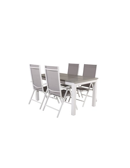 Matgrupp Albany med Break matstolar, 152 × 90 cm