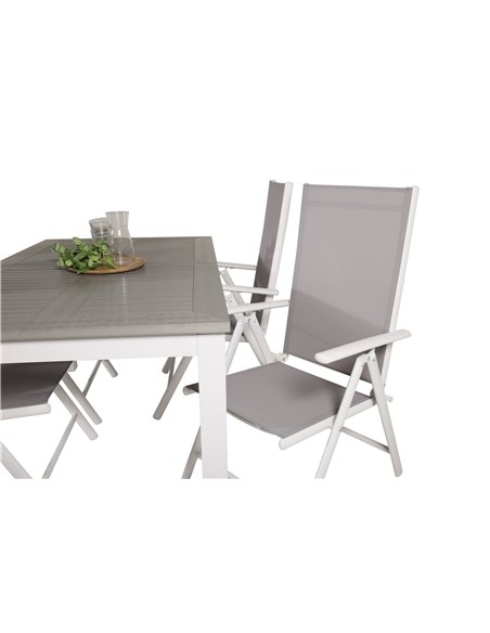 Matgrupp Albany med Break matstolar, 152 × 90 cm