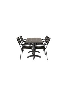 Matgrupp Denver med Lindos matstolar, 120 × 69 cm
