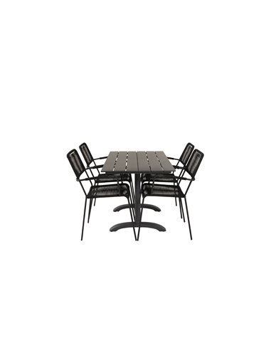 Matgrupp Denver med Lindos matstolar, 120 × 69 cm