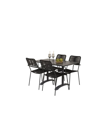 Matgrupp Denver med Lindos matstolar, 120 × 69 cm