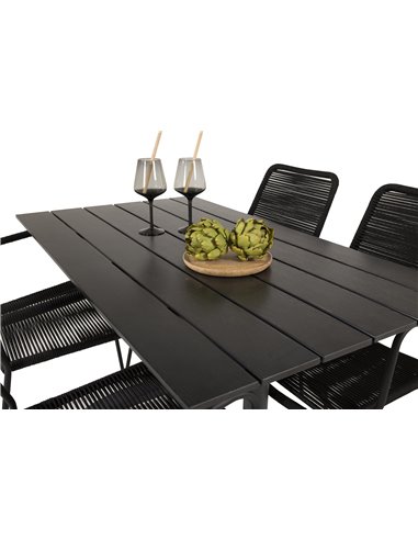 Matgrupp Denver med Lindos matstolar, 120 × 69 cm