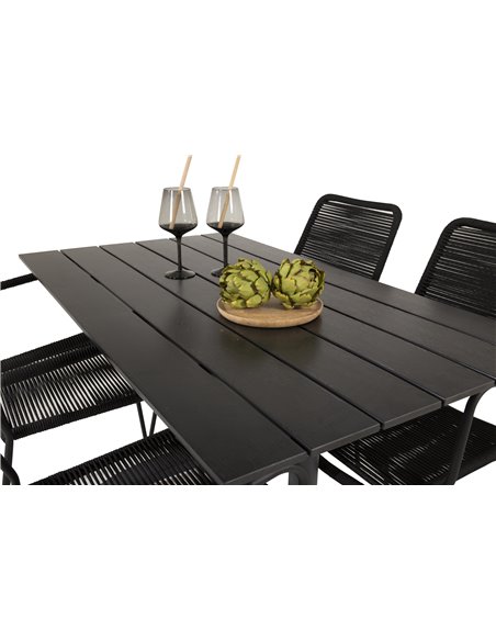 Matgrupp Denver med Lindos matstolar, 120 × 69 cm