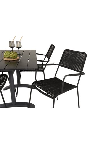 Matgrupp Denver med Lindos matstolar, 120 × 69 cm