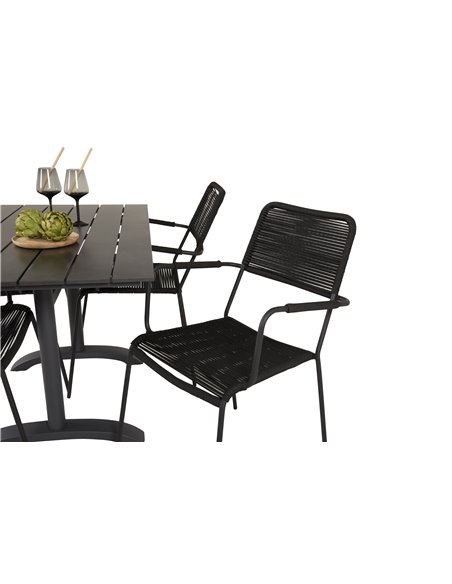 Matgrupp Denver med Lindos matstolar, 120 × 69 cm