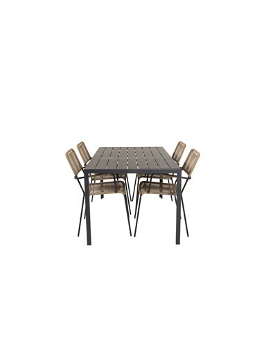 Matgrupp Break med Lindos matstolar, 150 × 90 cm