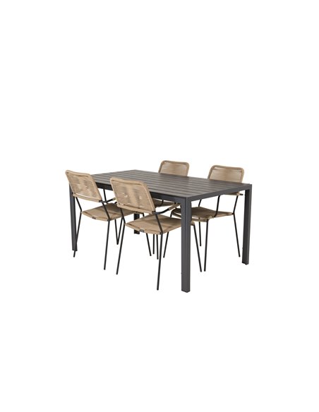 Matgrupp Break med Lindos matstolar, 150 × 90 cm