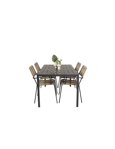 Matgrupp Break med Lindos matstolar, 150 × 90 cm