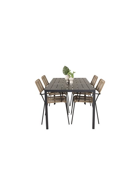 Matgrupp Break med Lindos matstolar, 150 × 90 cm