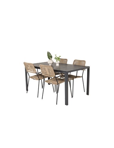 Matgrupp Break med Lindos matstolar, 150 × 90 cm