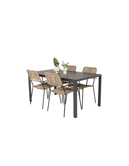 Matgrupp Break med Lindos matstolar, 150 × 90 cm