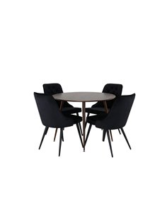 Matgrupp Plaza med Velvet Deluxe matstolar