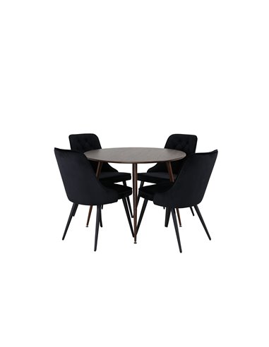 Matgrupp Plaza med Velvet Deluxe matstolar