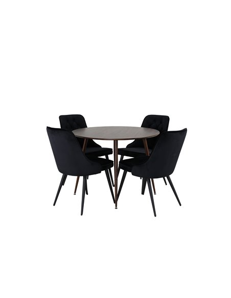 Matgrupp Plaza med Velvet Deluxe matstolar
