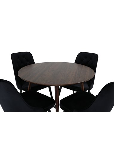 Matgrupp Plaza med Velvet Deluxe matstolar