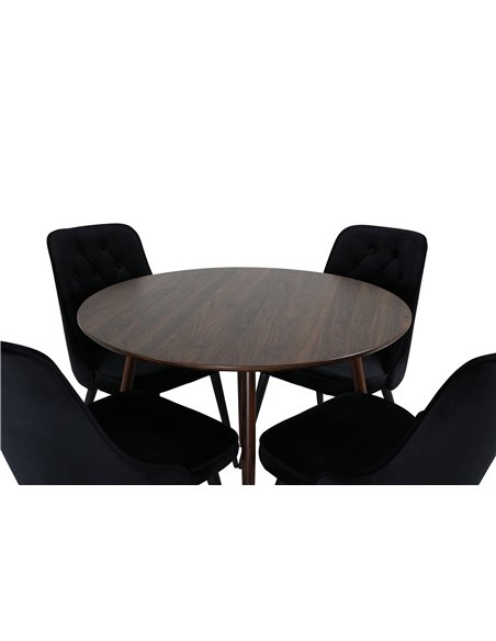 Matgrupp Plaza med Velvet Deluxe matstolar