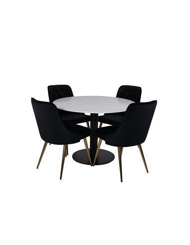 Matgrupp Razzia med Velvet Deluxe matstolar