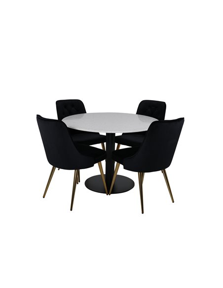 Matgrupp Razzia med Velvet Deluxe matstolar