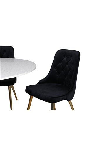 Matgrupp Razzia med Velvet Deluxe matstolar
