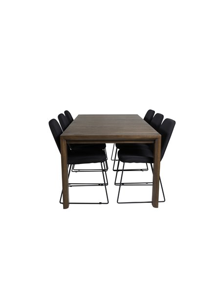 Matgrupp Slider med Muce matstolar, 170 × 95 cm