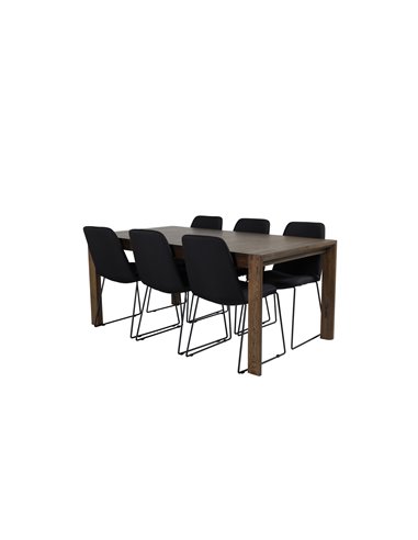 Matgrupp Slider med Muce matstolar, 170 × 95 cm