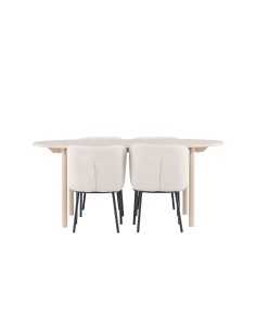 Matgrupp Andy med Agnes matstolar, 180 × 90 cm