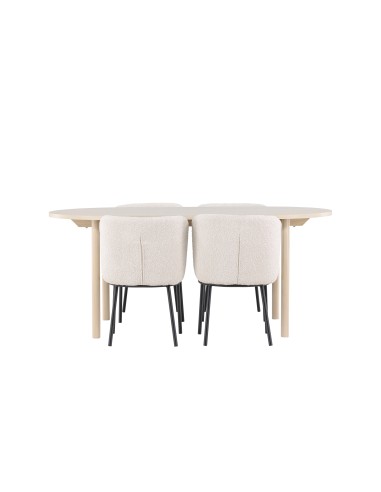 Matgrupp Andy med Agnes matstolar, 180 × 90 cm