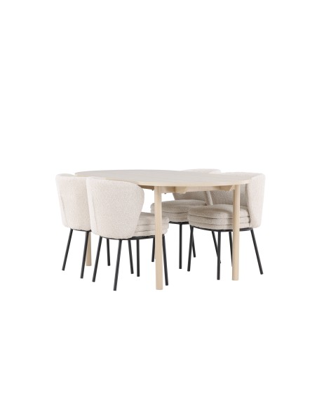 Matgrupp Andy med Agnes matstolar, 180 × 90 cm