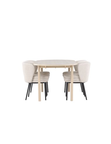 Matgrupp Andy med Agnes matstolar, 180 × 90 cm