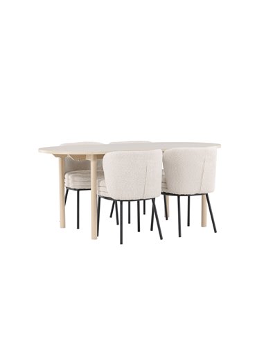Matgrupp Andy med Agnes matstolar, 180 × 90 cm