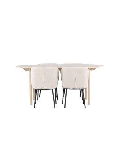 Matgrupp Andy med Agnes matstolar, 180 × 90 cm