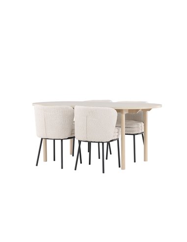 Matgrupp Andy med Agnes matstolar, 180 × 90 cm
