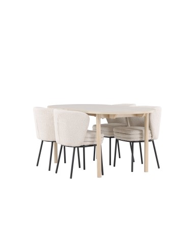 Matgrupp Andy med Agnes matstolar, 180 × 90 cm