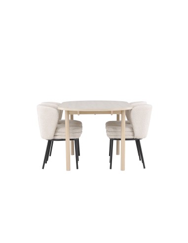 Matgrupp Andy med Agnes matstolar, 180 × 90 cm
