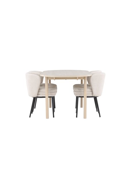 Matgrupp Andy med Agnes matstolar, 180 × 90 cm