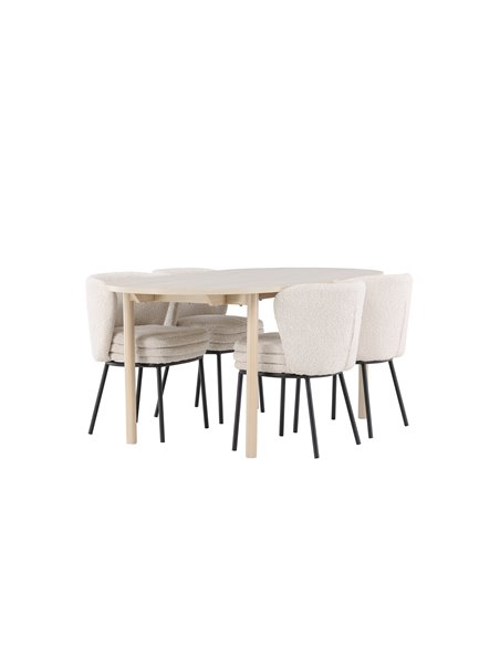 Matgrupp Andy med Agnes matstolar, 180 × 90 cm