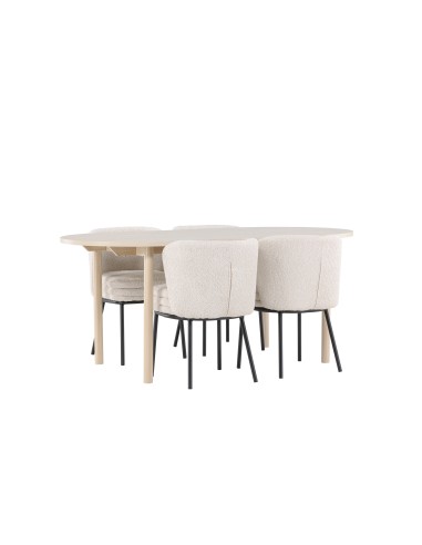 Matgrupp Andy med Agnes matstolar, 180 × 90 cm